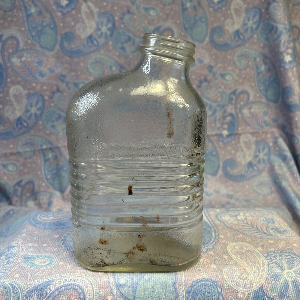 Vintage Hazel Atlas Depression Glass Ribbed Water Bottle No Cap - Picture 3 of 6